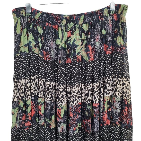 Sarah Arizona Size XL Skirt Boho Maxi Tropical Floral Animal Polka Dot Pull On - Picture 5 of 10